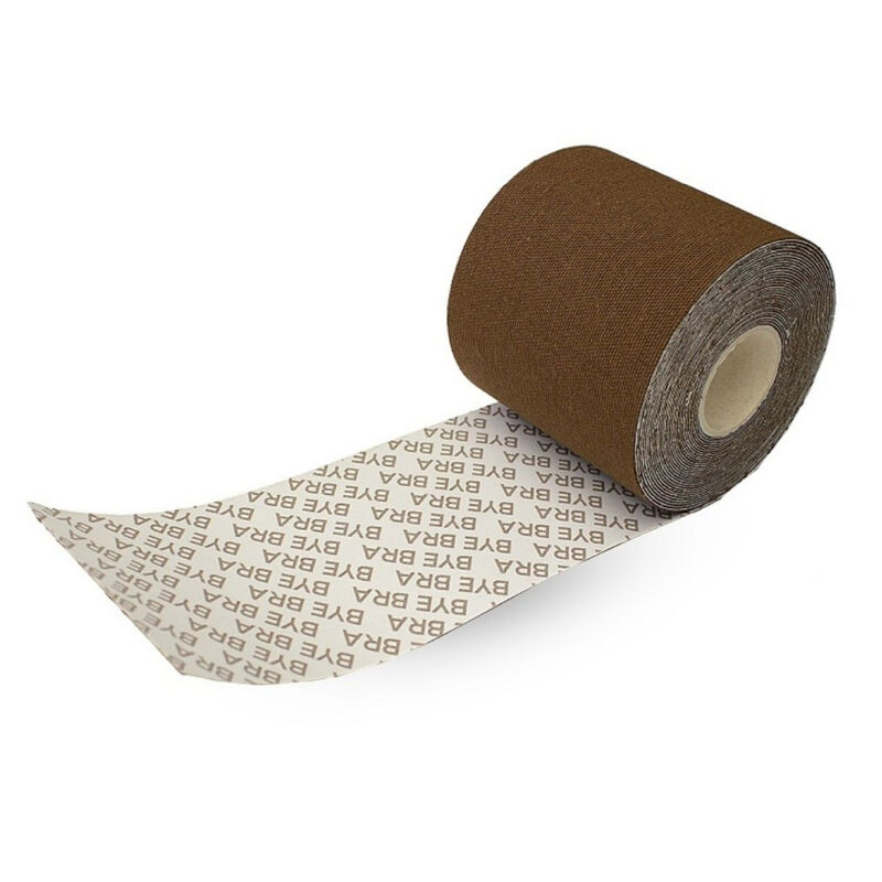 BYE-BRA – BODY TAPE 5 M X 6.5 CM + 3 PAIRS OF NIPPLE COVERS BROWN