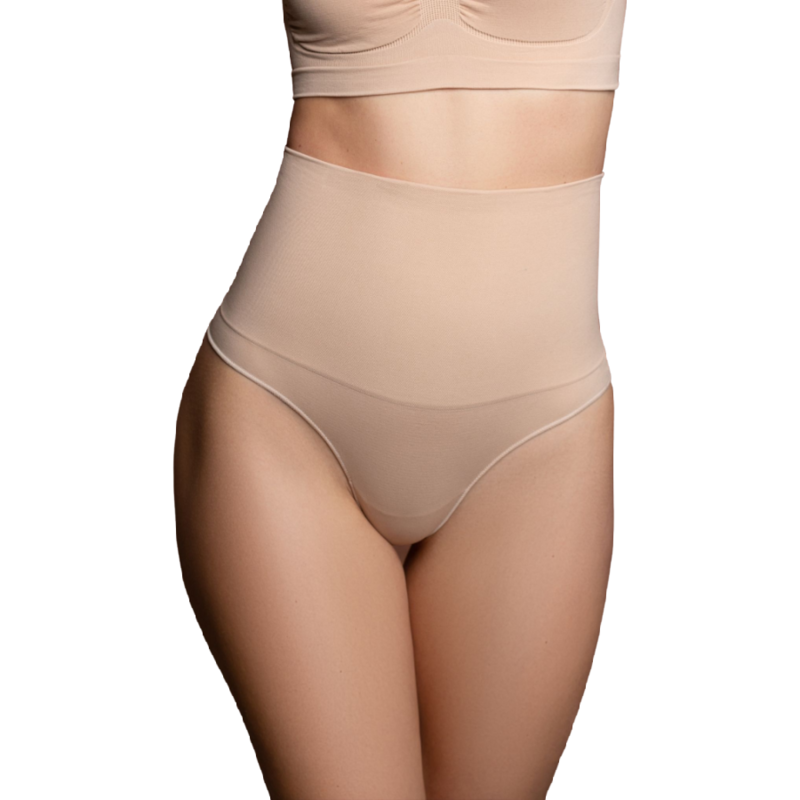 BYE-BRA – FAJA SIN COSTURAS ESTILO TANGA BEIGE TALLA M