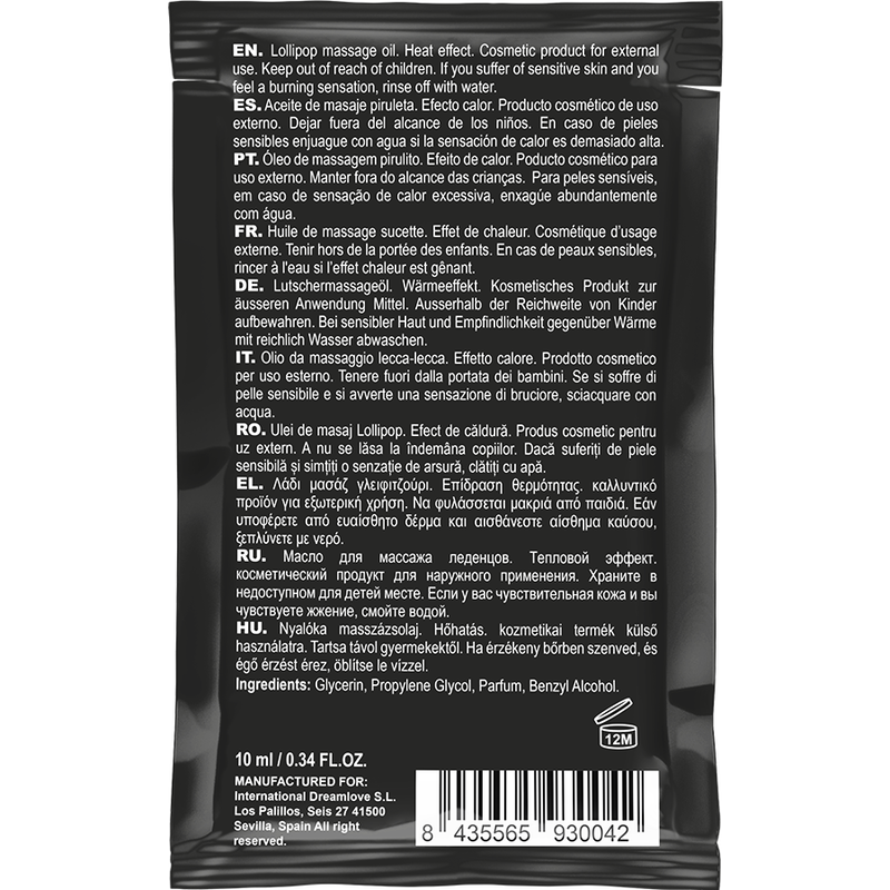 COQUETTE CHIC DESIRE – POCKET LOLLIPOP KISSABLE MASSAGE OIL HEATING SENSATION 10 ML