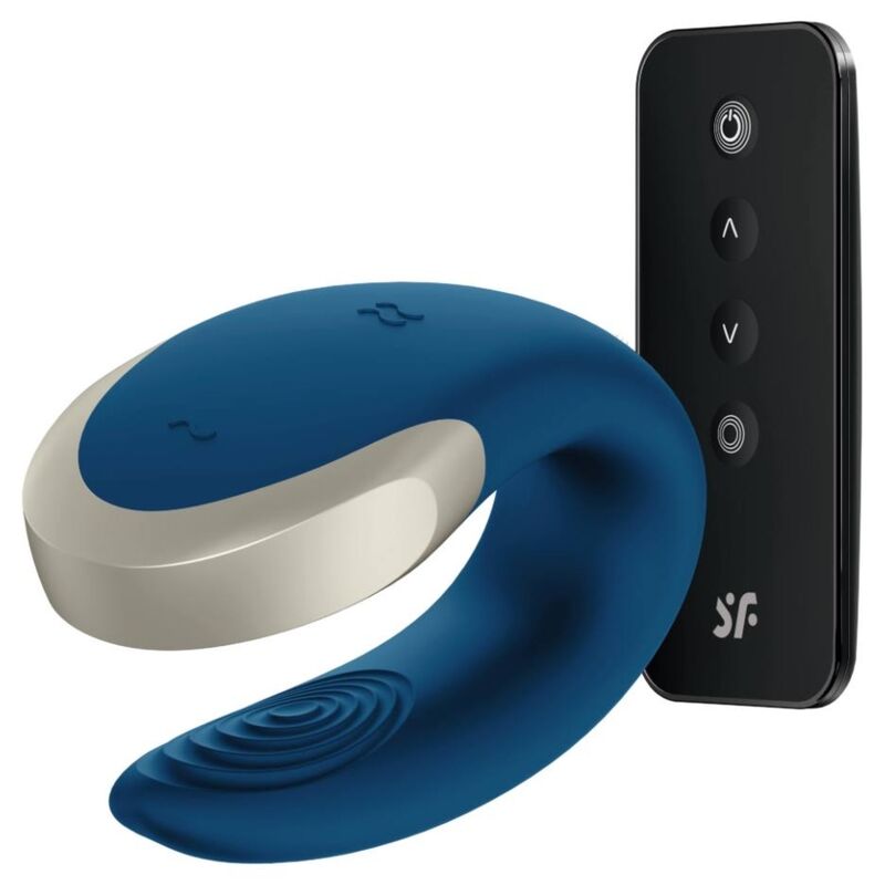 SATISFYER – DOUBLE LOVE LUXURY PARTNER VIBRATOR BLUE