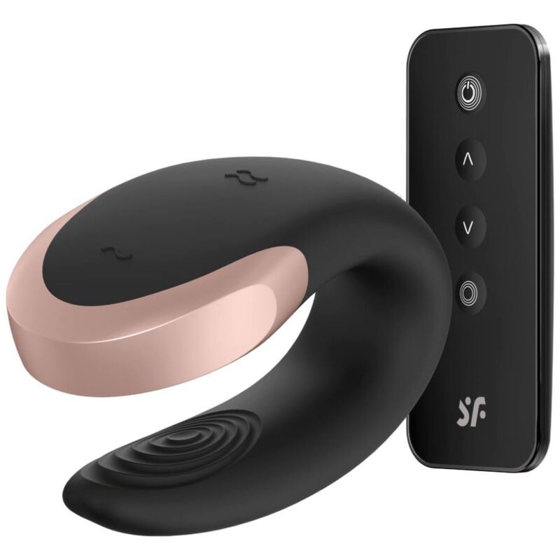 SATISFYER – DOUBLE LOVE LUXURY PARTNER VIBRATOR BLACK