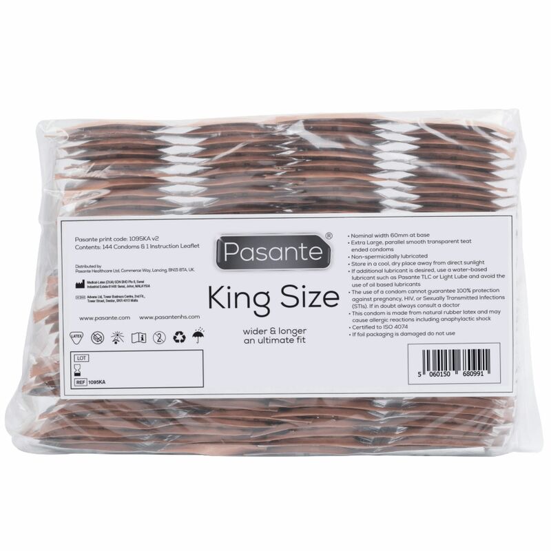 PASANTE – CONDOMS KING SIZE BAG 144 UNITS