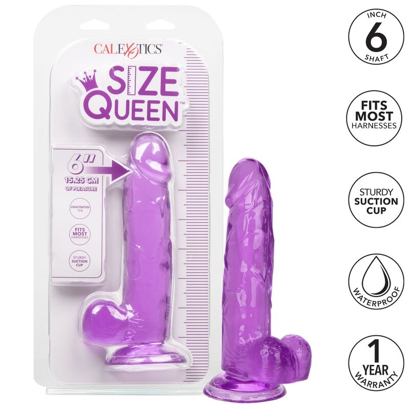 CALEXOTICS – SIZE QUEEN DILDO PURPLE 15.3 CM