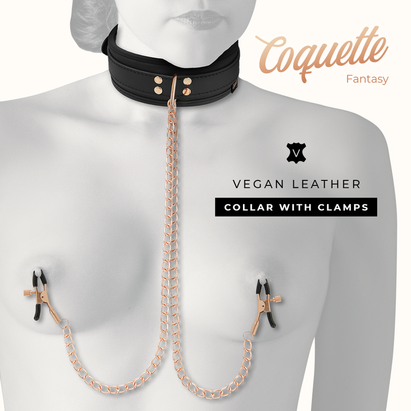 COQUETTE CHIC DESIRE – FANTASY NIPPLE CLAMP NECKLACE WITH NEOPRENE LINING