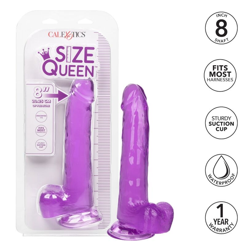 CALEXOTICS – SIZE QUEEN DILDO PURPLE 20.3 CM