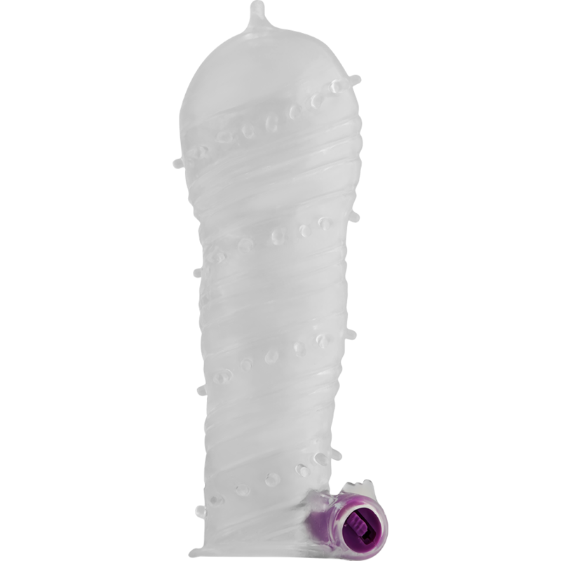OHMAMA – TEXTURED PENIS SHEATH WITH WIDE TIP VIBRATING BULLET