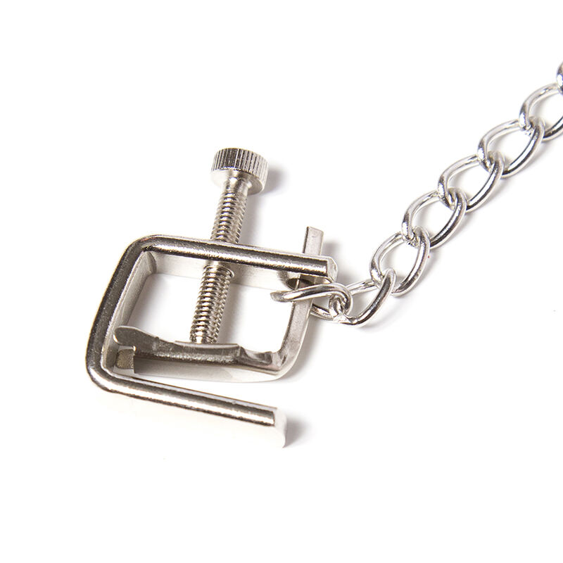 OHMAMA FETISH – METAL SCREW CLAMPS WITH CHAIN