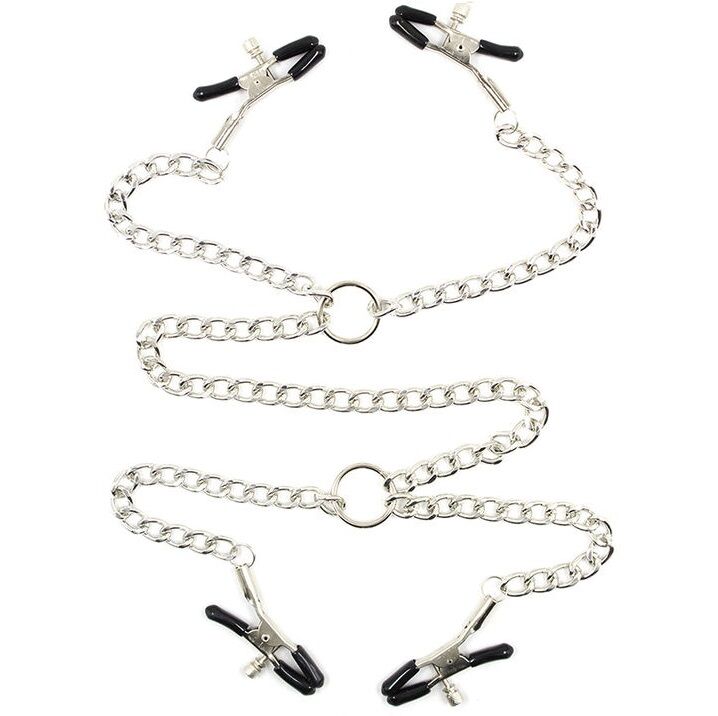 OHMAMA FETISH – 4 NIPPLE Clamps WITH CHAINS
