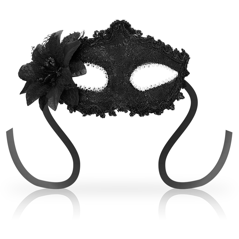 OHMAMA – ANTIZAZ MASKS VENETIAN STYLE SIDE FLOWER – BLACK