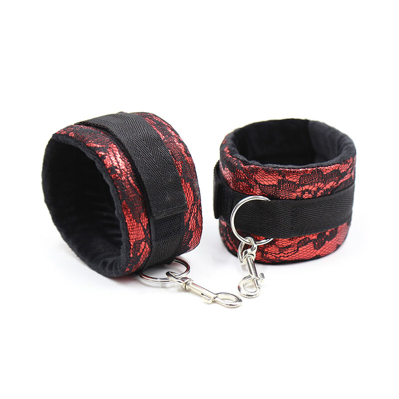 OHMAMA FETISH – VELVET HANDCUFFS WITH NYLON TAPE