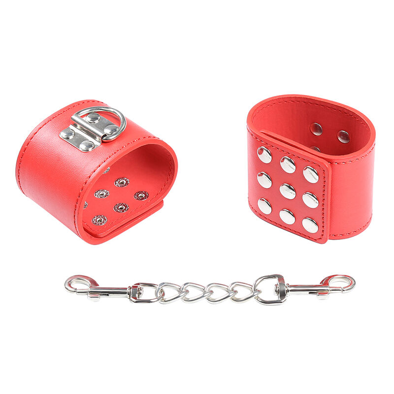 OHMAMA FETISH – RED HANDCUFFS WITH SNAP CLOSURE