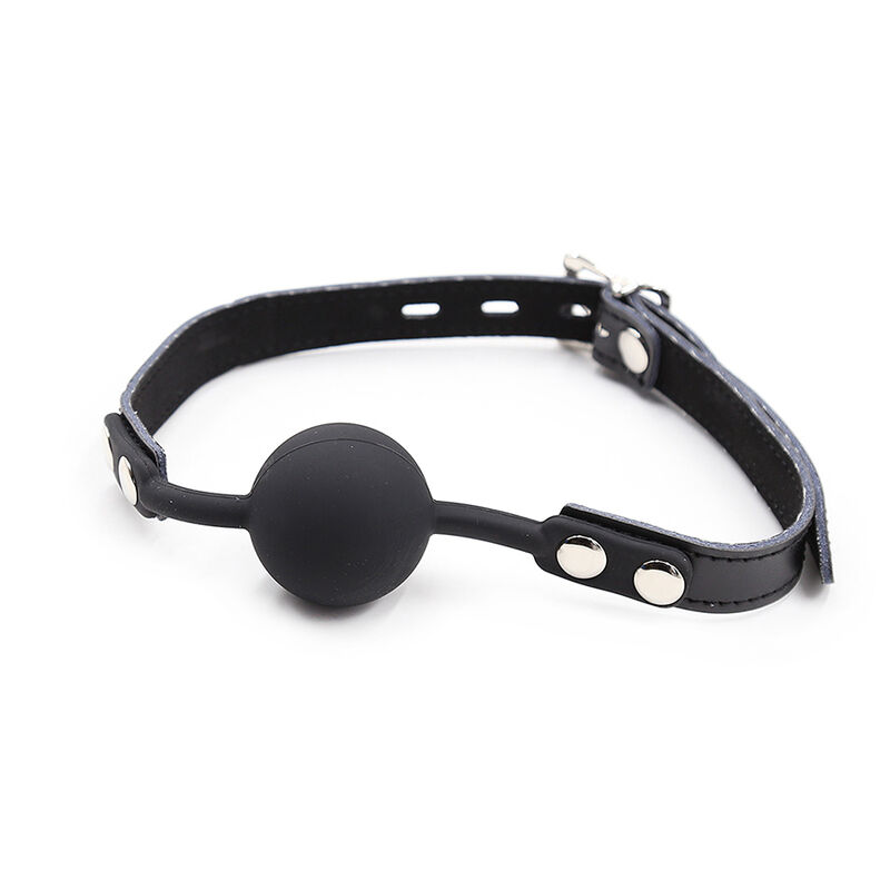OHMAMA FETISH - SILICONE BALL GAG WITH LEATHER BELT (PADLOCK INCLUDED) - Image 3