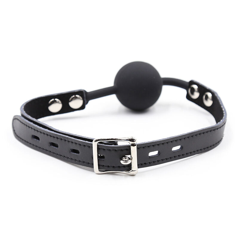 OHMAMA FETISH - SILICONE BALL GAG WITH LEATHER BELT (PADLOCK INCLUDED) - Image 4