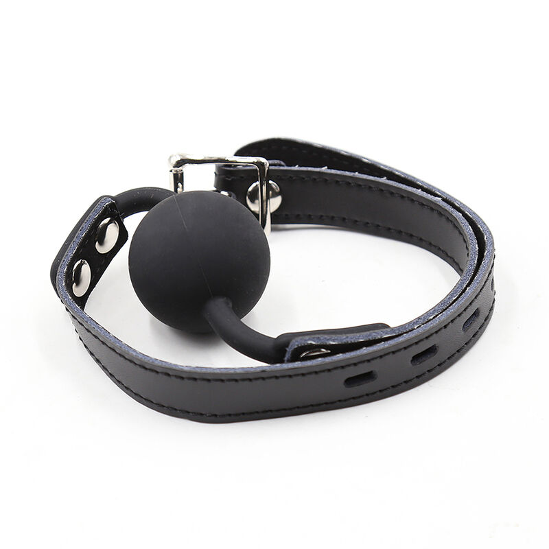 OHMAMA FETISH - SILICONE BALL GAG WITH LEATHER BELT (PADLOCK INCLUDED) - Image 5