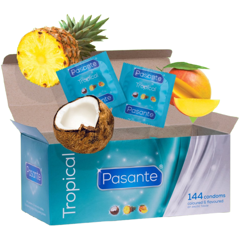 PASANTE – CONDOMS TROPICAL FLAVORS 144 UNITS