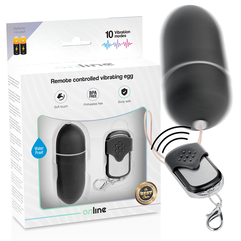 ONLINE – REMOTE CONTROL VIBRATING EGG L BLACK