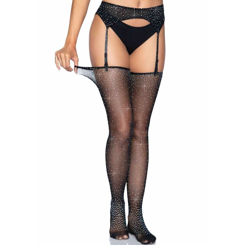 LEG AVENUE – GARTER BELT AND STOCKINGS SET ONE SIZE