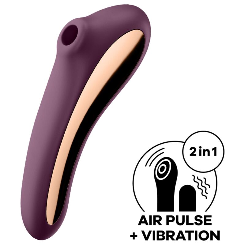 SATISFYER – DUAL KISS AIR PULSE VIBRATOR WINE RED