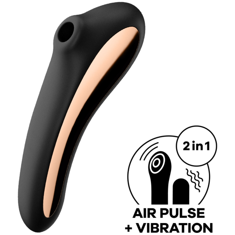 SATISFYER – DUAL KISS AIR PULSE VIBRATOR BLACK