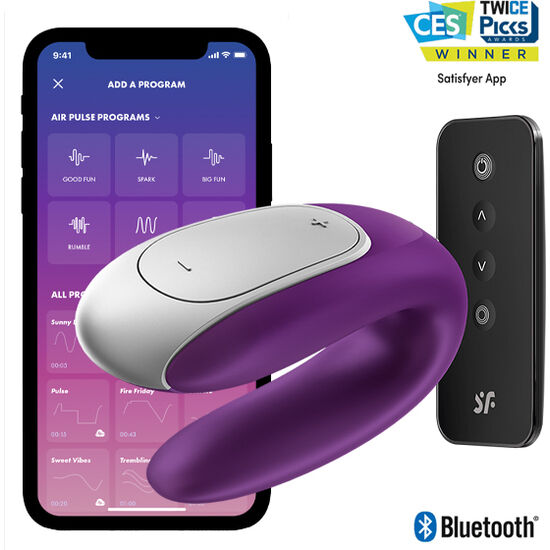 SATISFYER – DOUBLE FUN PARTNER VIBRATOR PURPLE