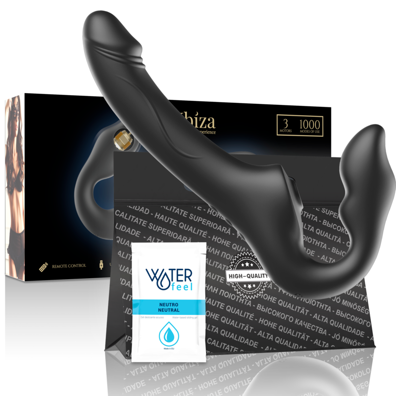 IBIZA – REMOTE CONTROL STRAPLESS VIBRATOR 3 MOTORS 1000 COMBINATIONS.