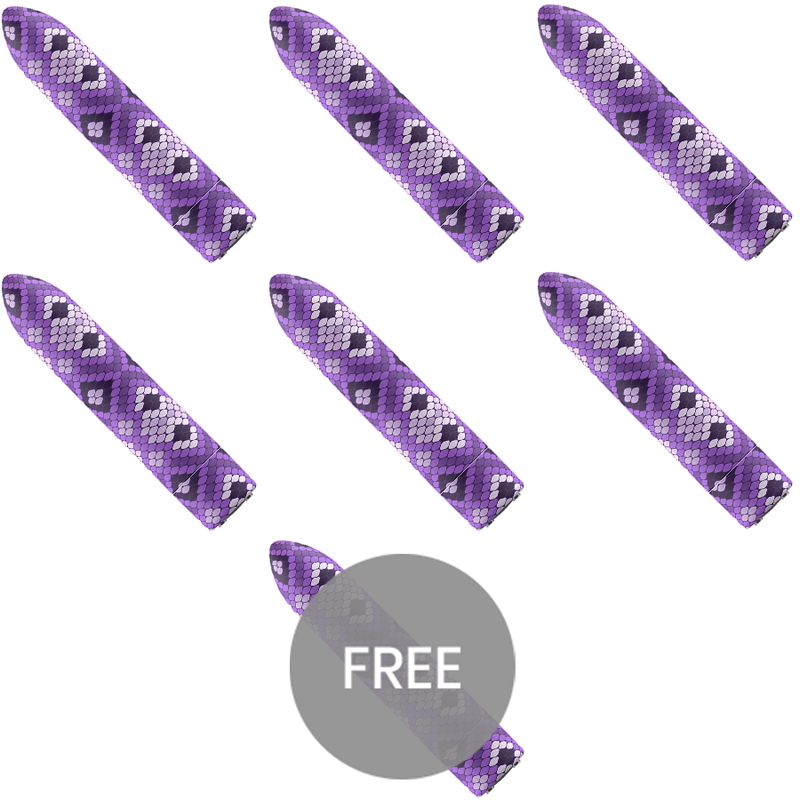 CUSTOM BULLETS – RECHARGEABLE SNAKE PURPLE MAGNETIC 10 INTENSITIES 6 + 1 FREE