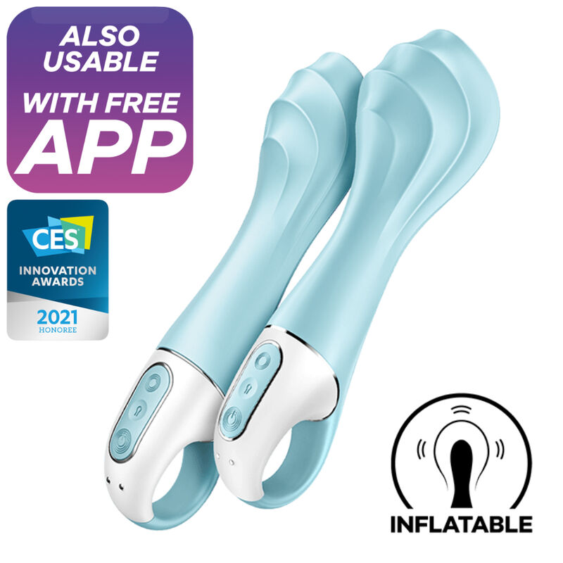 SATISFYER – AIR PUMP VIBRATOR 5+ INFLATABLE G-SPOT VIBRATOR APP BLUE