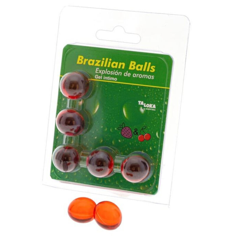 TALOKA – 5 BRAZILIAN BALLS STRAWBERRY  CHERRY INTIMATE GEL