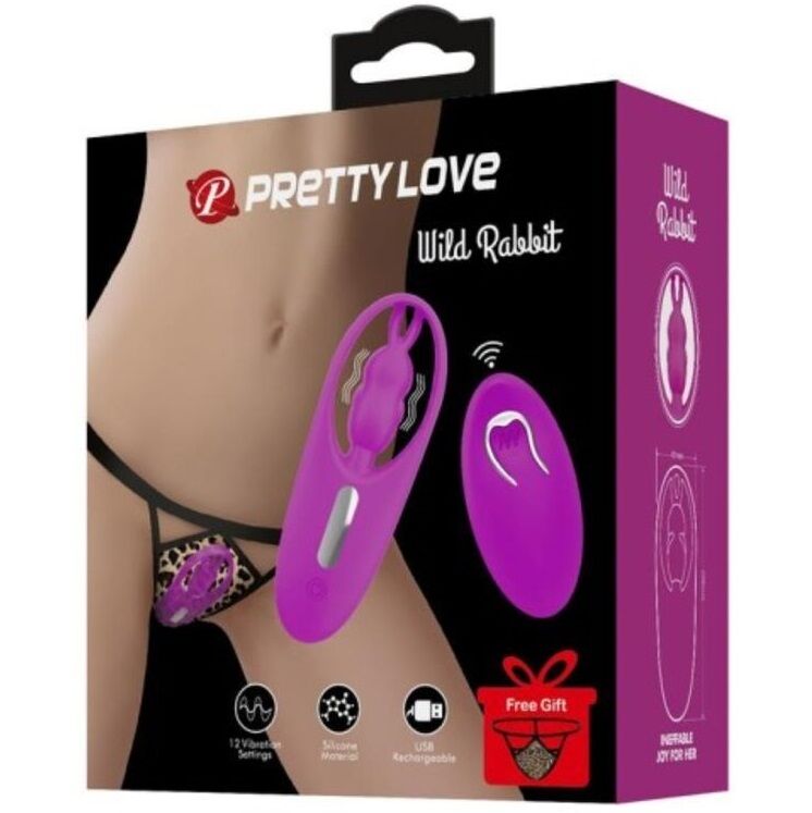 PRETTY LOVE – WILD RABBIT STIMULATOR FOR PANTIES WITH REMOTE CONTROL LILAC