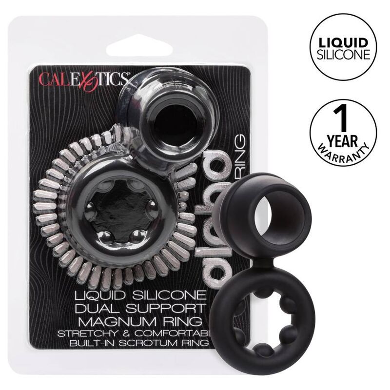 CALEXOTICS – ALPHA DUAL MAGNUM RING BLACK