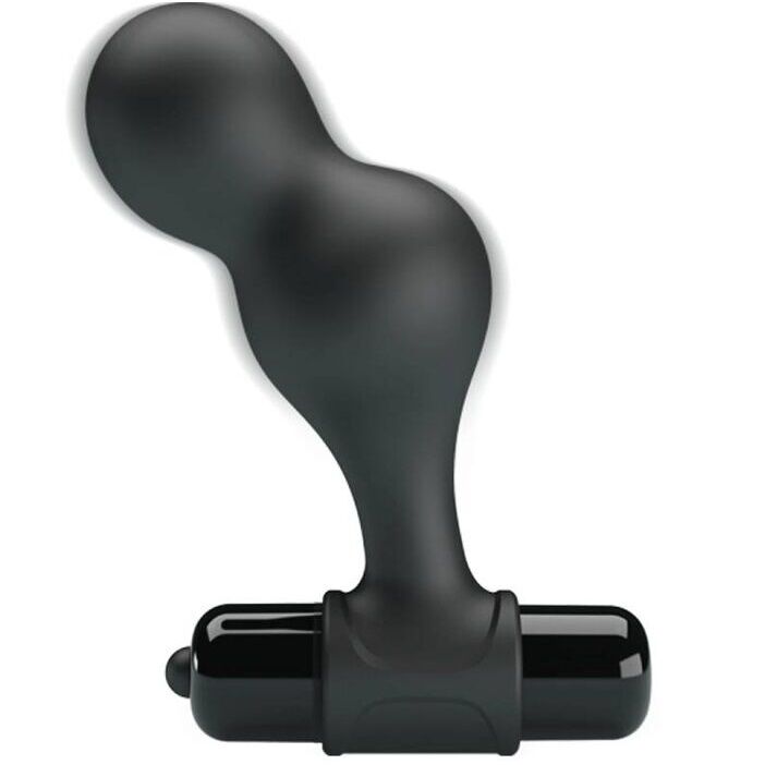 MR PLAY – BLACK SILICONE VIBRATOR ANAL PLUG