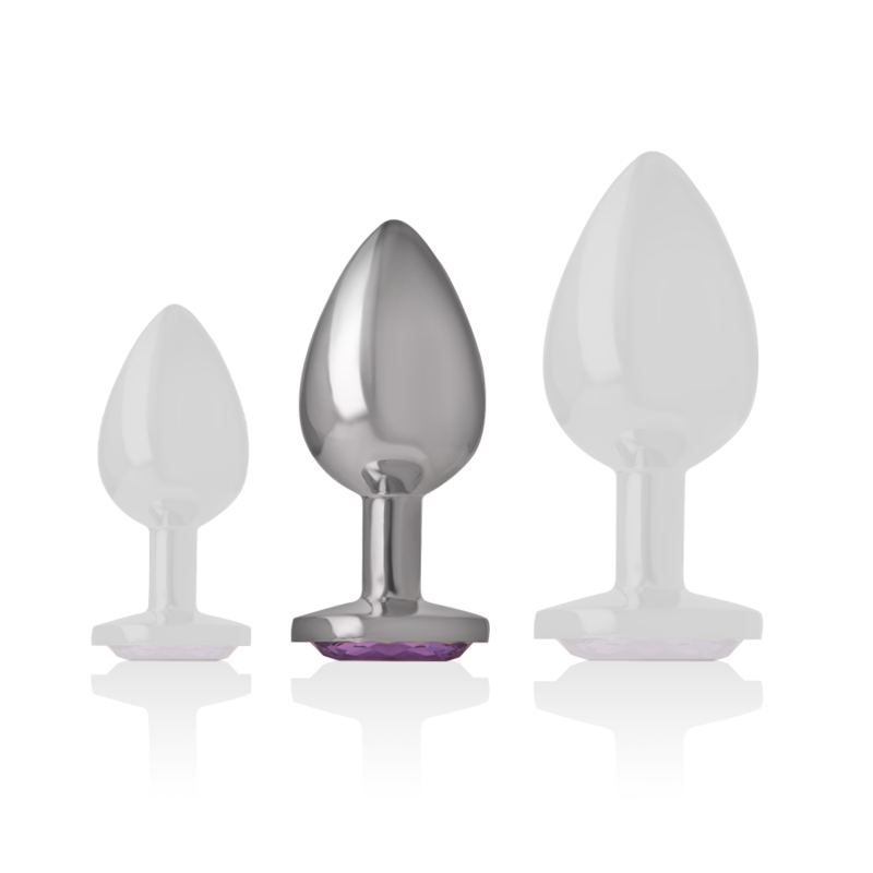 INTENSE - ALUMINUM METAL ANAL PLUG WITH VIOLET CRYSTAL SIZE M - Image 5