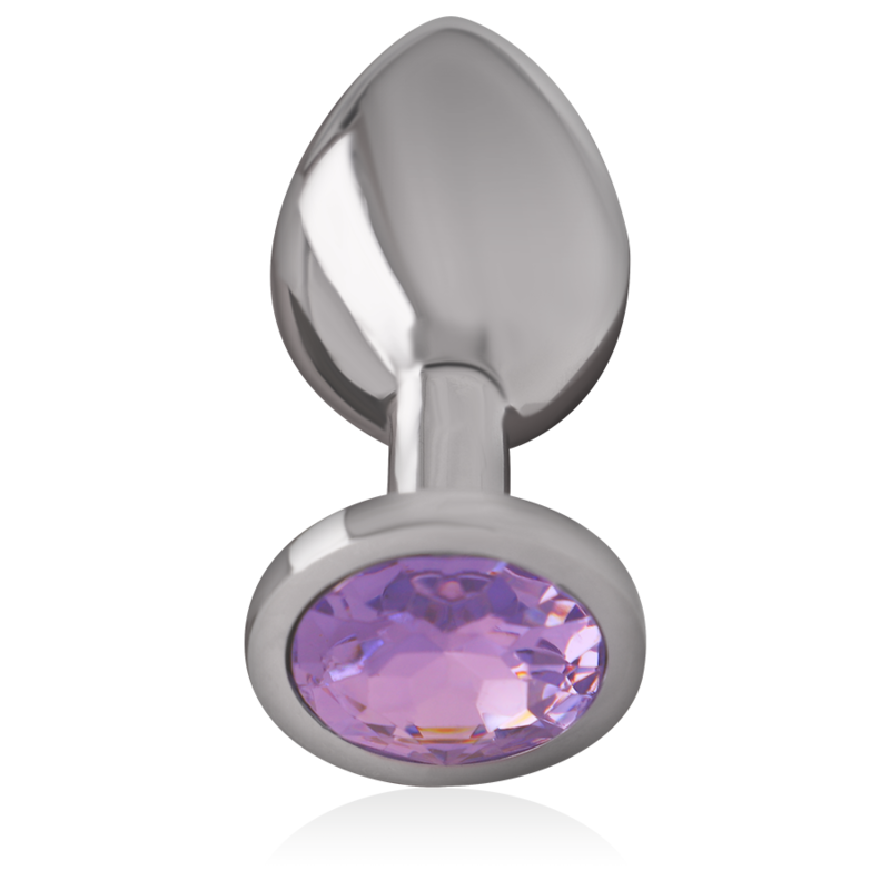 INTENSE – ALUMINUM METAL ANAL PLUG WITH VIOLET CRYSTAL SIZE L