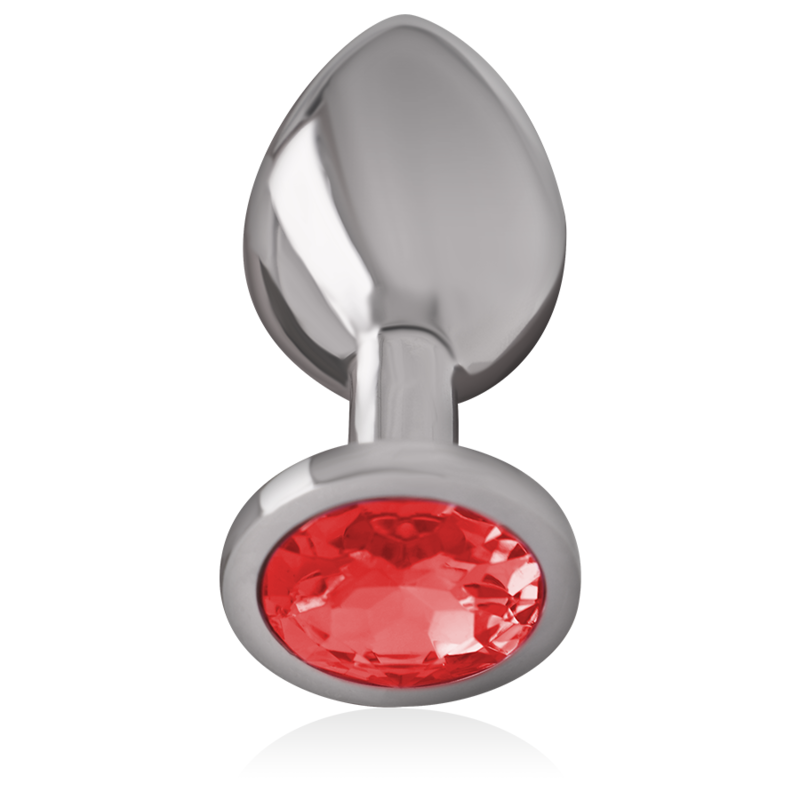 INTENSE – ALUMINUM METAL ANAL PLUG WITH RED CRYSTAL SIZE L