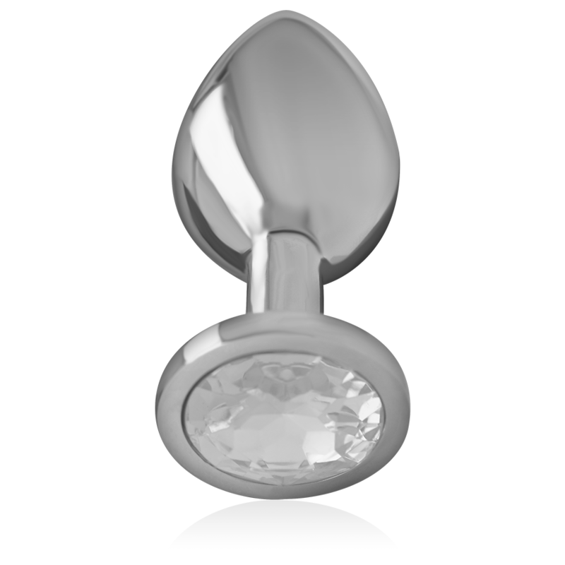 INTENSE – ALUMINUM METAL ANAL PLUG WITH SILVER CRYSTAL SIZE L