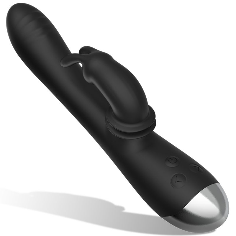 BLACKSILVER – DJ. ADAM RECHARGEABLE SILICONE RABBIT STIMULATOR BLACK