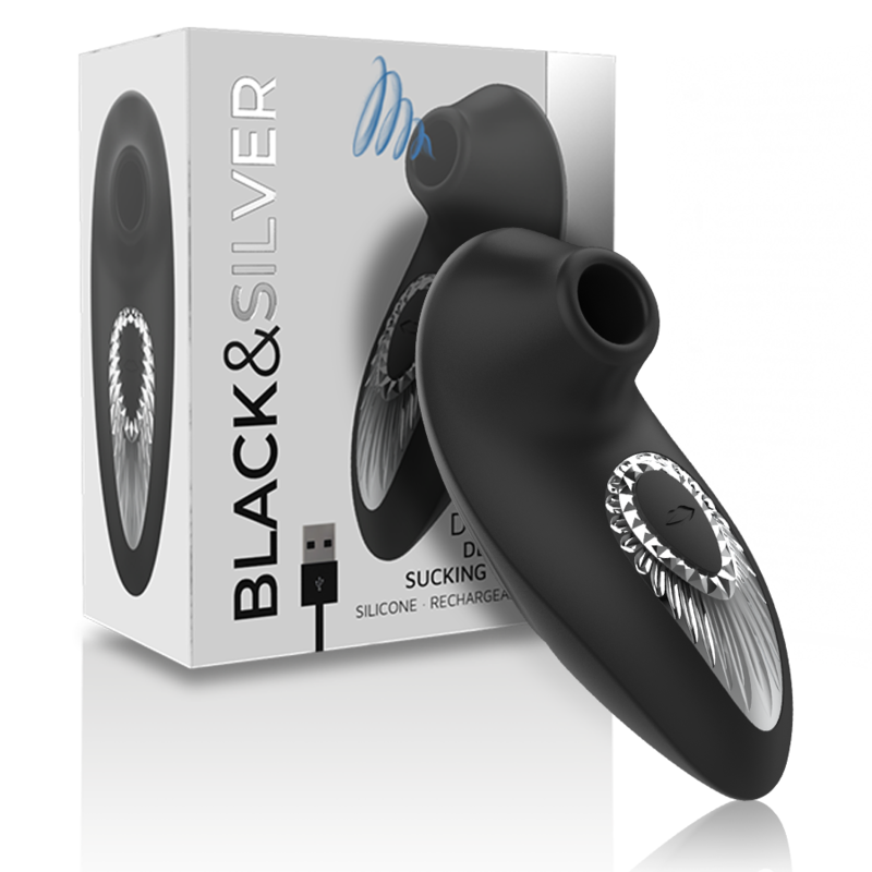 BLACKSILVER – DRAKE DELUXE SUCKING VIBE RECHARGEABLE SILICONE BLACK