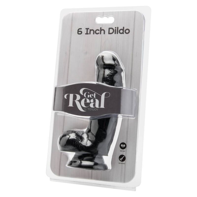 GET REAL – DILDO 12 CM WITH BALLS BLACK