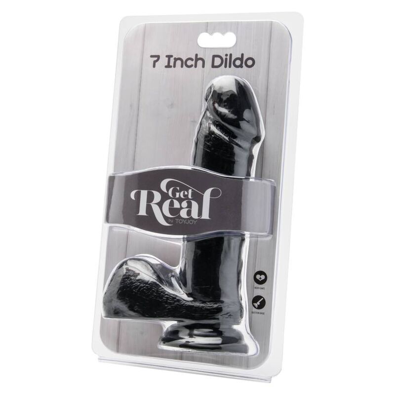 GET REAL – DILDO 18 CM WITH BALLS BLACK