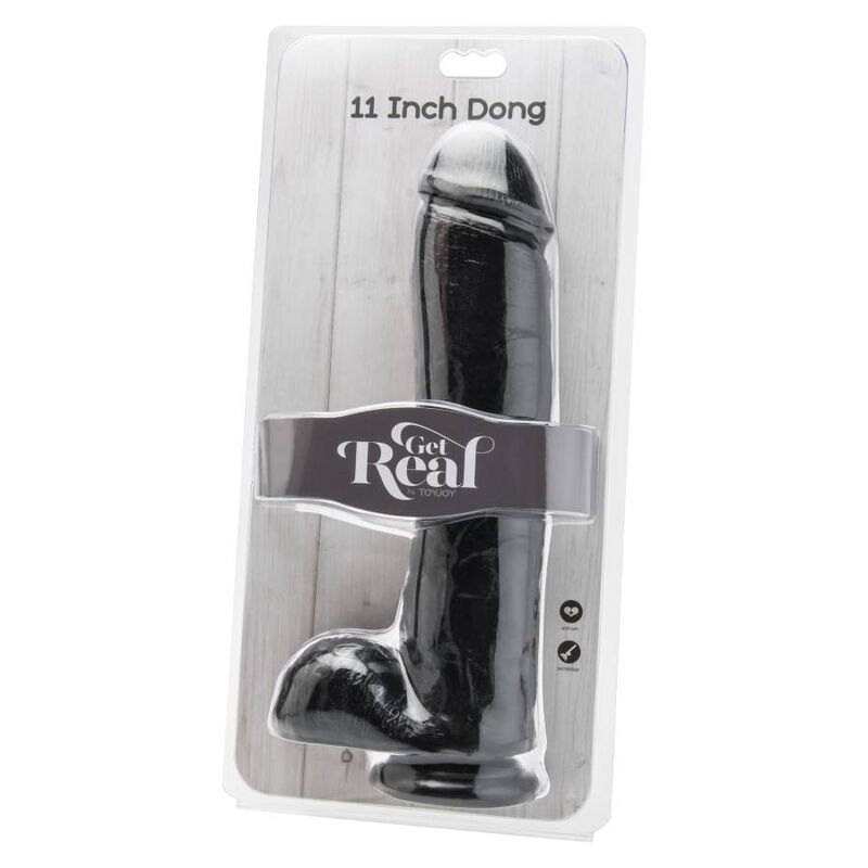 GET REAL – DILDO 28 CM WITH BALLS BLACK