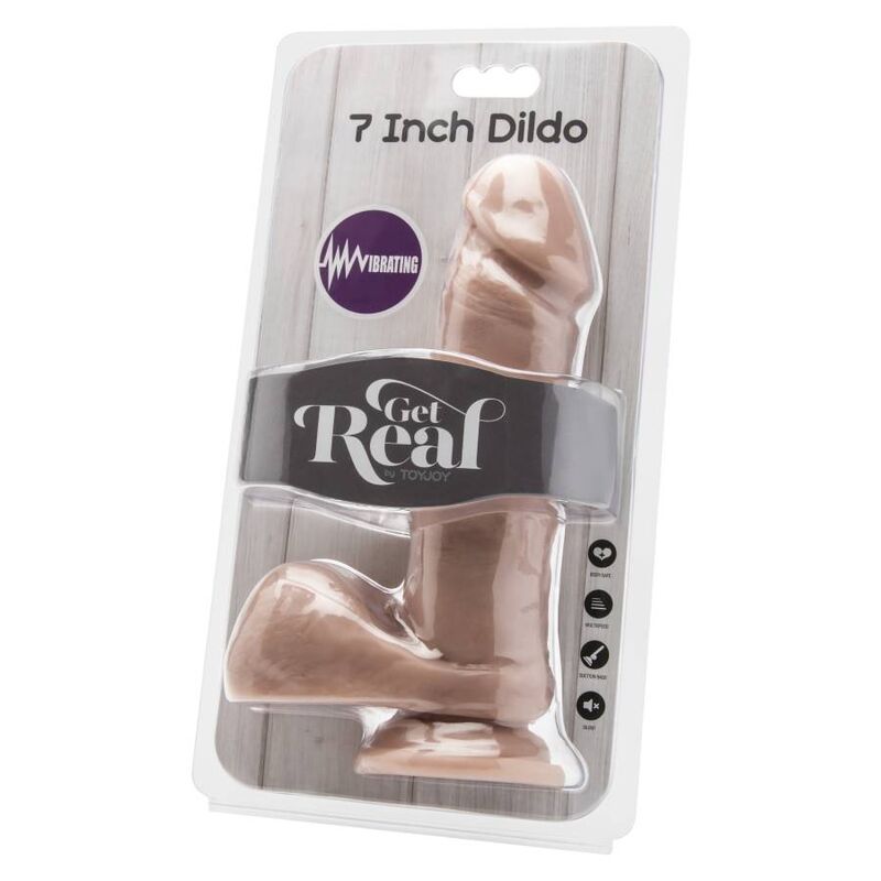 GET REAL – DILDO 18 CM WITH BALLS VIBRATOR SKIN