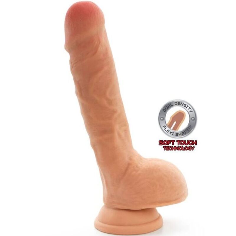 GET REAL – DUAL DENSITY DILDO 18 CM BALLS SKIN