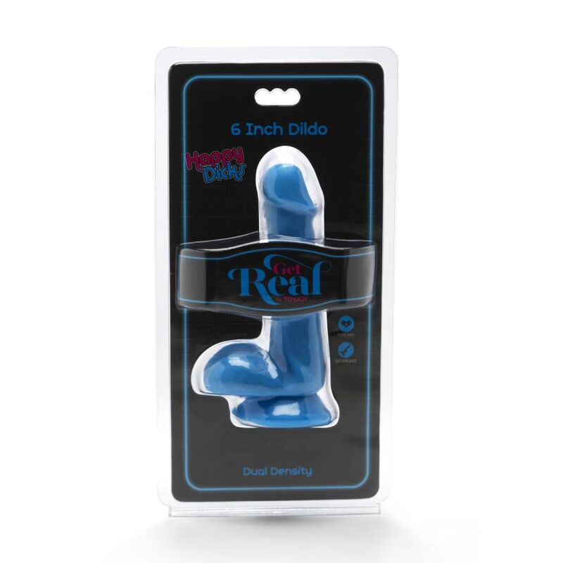 GET REAL – HAPPY DICKS DILDO 12 CM BALLS BLUE