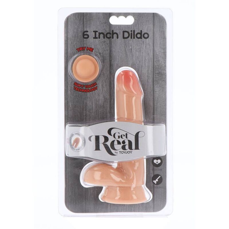 GET REAL – DUAL DENSITY DILDO 17 CM BALLS SKIN