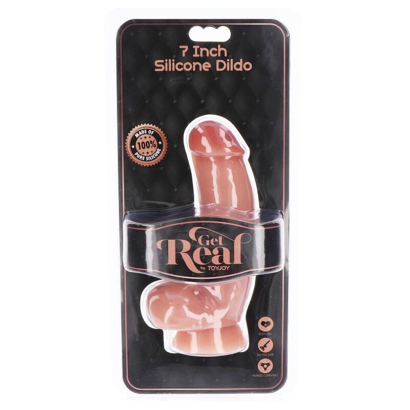 GET REAL - SILICONE DILDO 18 CM W BALLS SKIN - Image 4