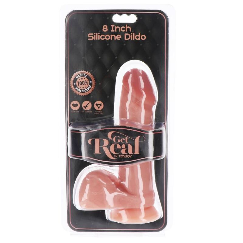 GET REAL - SILICONE DILDO 20,5 CM W BALLS SKIN - Image 4