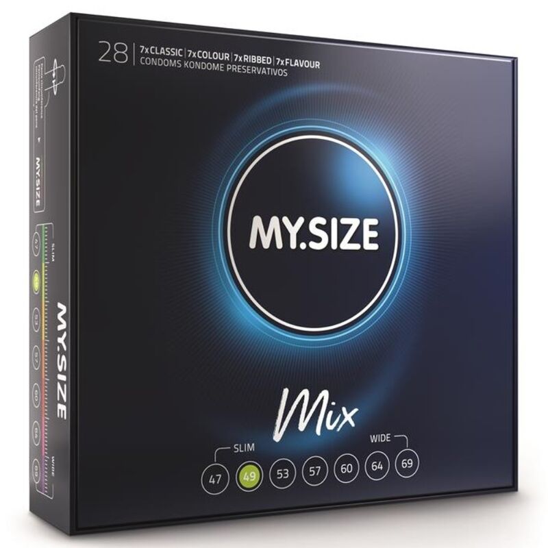 MY SIZE – MIX CONDOMS 49 MM 28 UNITS