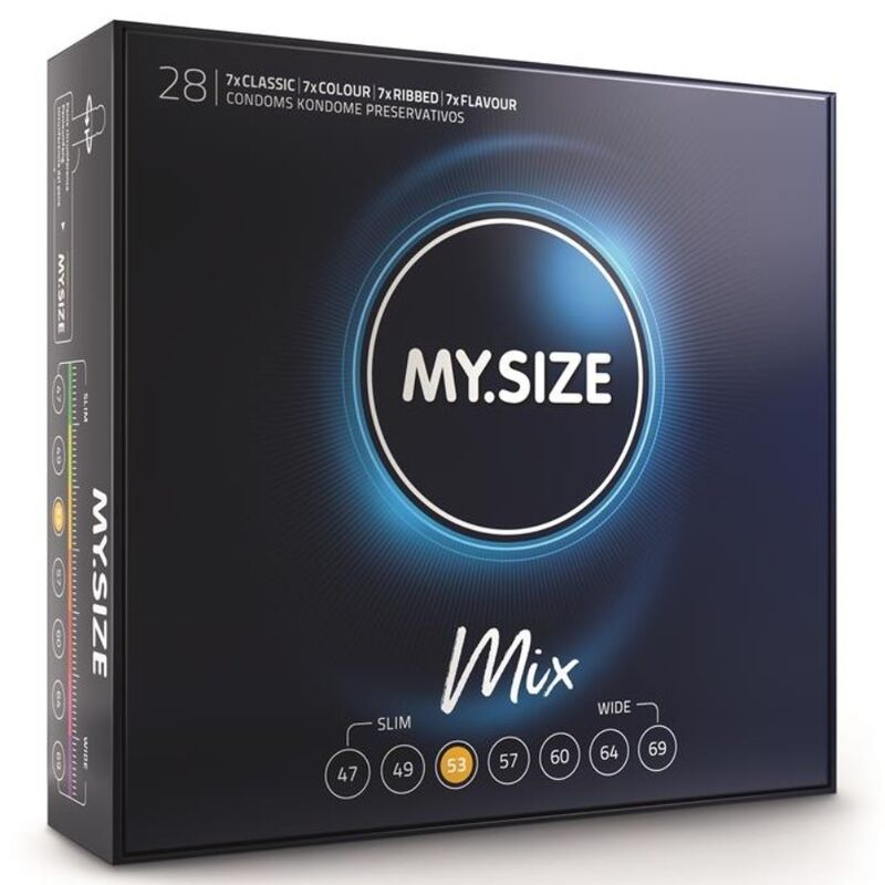 MY SIZE – MIX CONDOMS 53 MM 28 UNITS