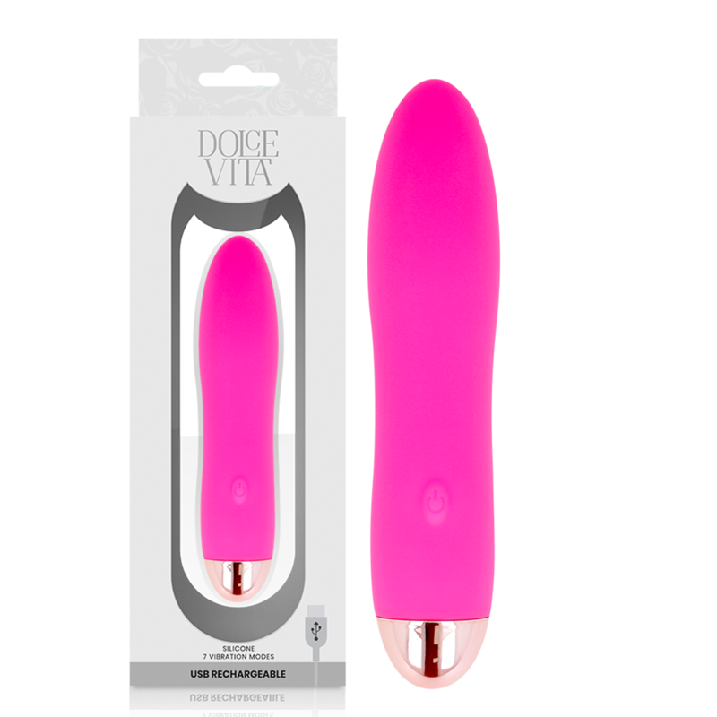 DOLCE VITA – RECHARGEABLE VIBRATOR FOUR PINK 7 SPEEDS