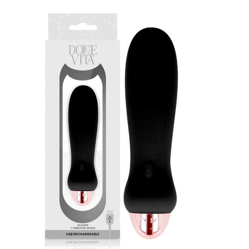 DOLCE VITA – RECHARGEABLE VIBRATOR FIVE BLACK 7 SPEEDS